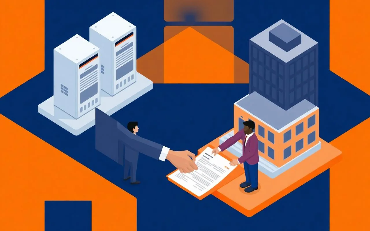 Cover illustration for article: IT Outsourcing: A Complete Guide to Models, Benefits & Choosing a Provider